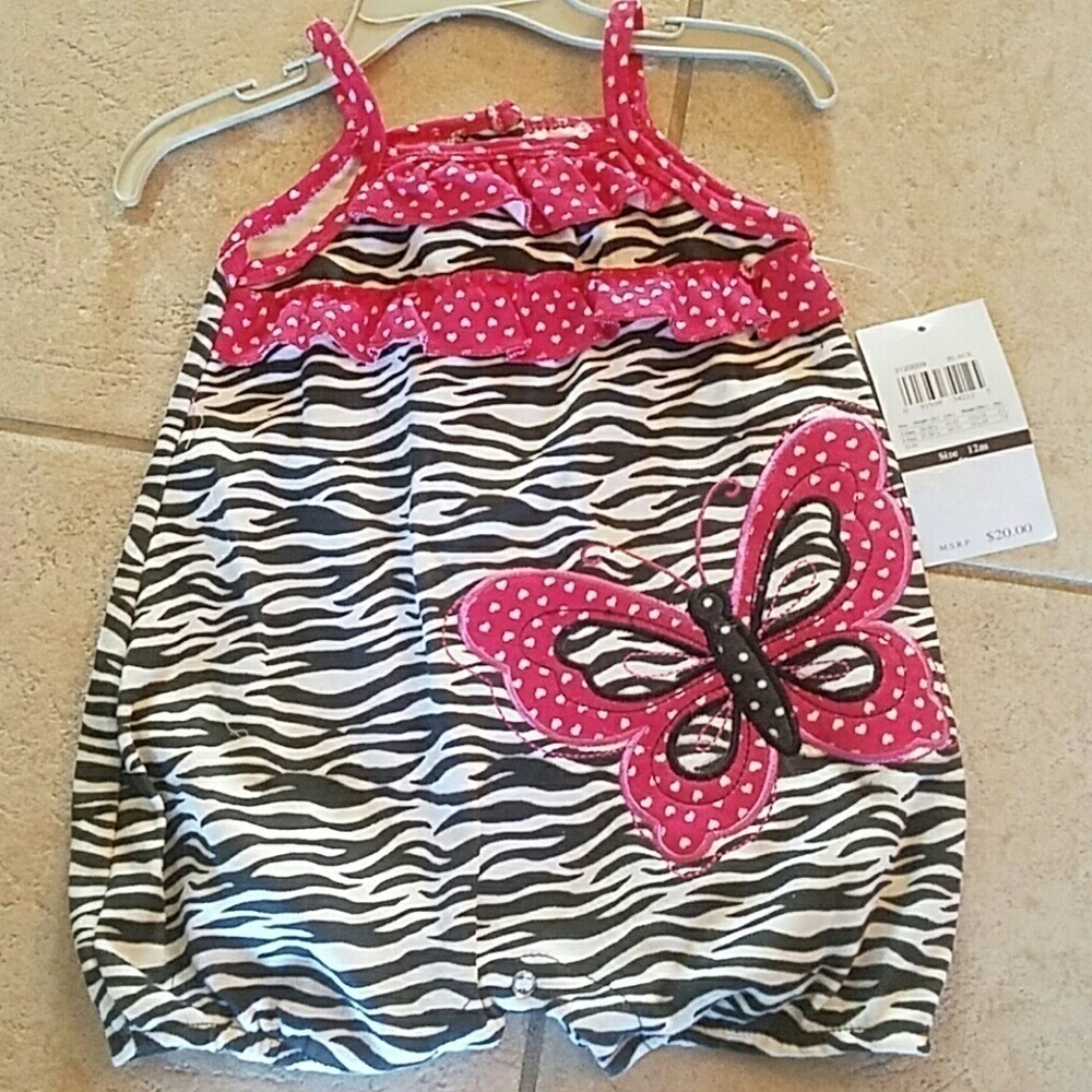 GIRLS stripe animal print romper